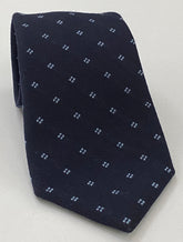 Powder Blue on Midnight Blue Pattern Wool Tie GPWT-2